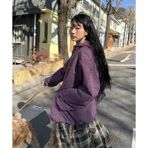 디키즈 DICKIES 그리드 체크 라이트 윈드브레이커 Purple DIKU251LRJK004PP 418734