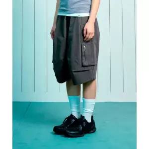 THE COLDEST MOMENT TCM metal zipper half pants vintage brown 26022335 418723