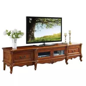 엔틱 거실장 우드 1단 TV장 티비다이 수납장 낮은 원목 거실가구