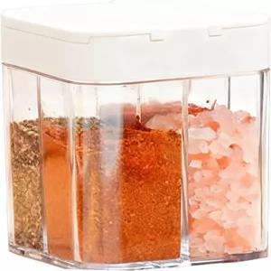 야피기 4-in-1 캠핑 스파이스 용기 여행용 향신료 시즈닝 키트 및 미니 정리함 캠프 요리 여행 필수품을