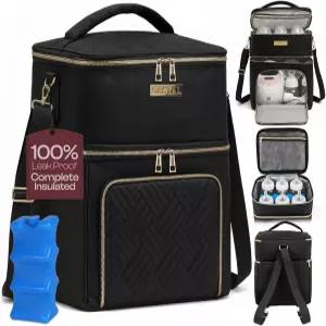 카스탈 유방 펌프 가방 스펙트라 S1 S2 단열 스펙트럼 얼음팩이 있는 냉각기 - 누수 방지 이중 레이어 여행