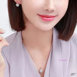썬플라워 귀걸이 큐빅 목걸이 금침 14K금 주얼리세트 펜던트bcd511