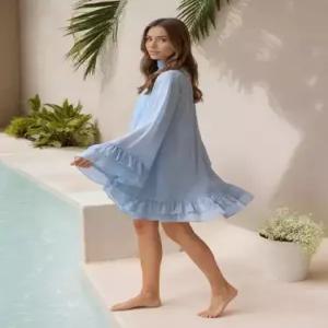 원피스 스커트 케이프 래쉬가드 여자쉬폰원피스 비치 이중 쉬폰 반폴라 ible1