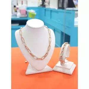 [하프클럽/ 주얼리] 세이브존05 Elegance 레이어드 체인 목걸이 팔지 세트1 RDA24