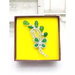 [하프클럽/ 주얼리] 세이브존05 Premium 천연 비취 꽃 브로치 RD22120013