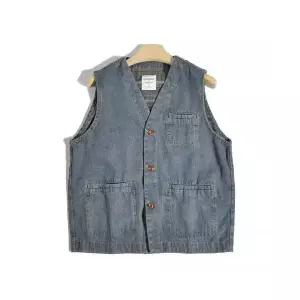 남자캐주얼조끼 아메카치즈 브이넥 레이어드 데님 조끼 캐주얼 나시 ible1