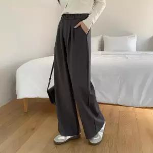 여자 찰랑 루즈핏 핀턱 와이드 밴딩 슬랙스