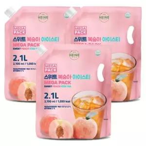 하이네 메가팩 스위트 대용량 복숭아 아이스티 2.1L 3팩 GST