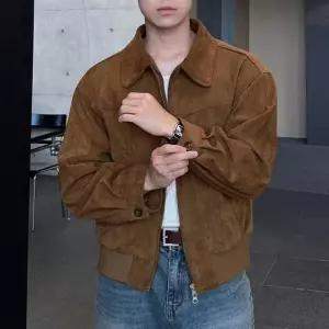 [다잇템]남성 세무 그런지 검정 갈색 블루종 자켓 (41494629A)