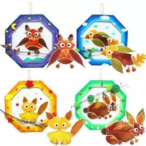 뚝딱 동물 리스 재료 5인용 스티커 교구 만들기 가을lmn304