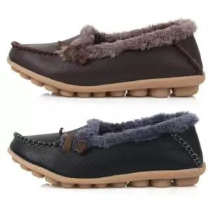 심플 여사친 천연가죽 모카신 털단화 털운동화 털슬리퍼