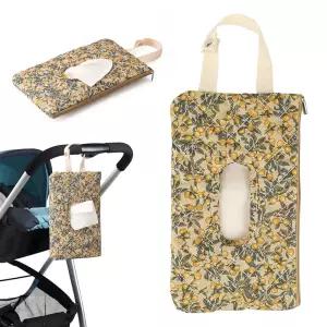 여행용 아기 물티슈 케이스, 리필 가능한 방수 디스펜서 및 기저귀 파우치, 꽃무늬 패턴