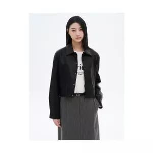 에잇세컨즈 8SECONDS 레더 스냅 버튼 슬림 아우터 블랙 11523ZBY15 293340