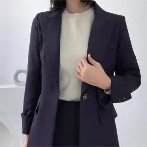 [다잇템]여자 셋업 드레스업 수트 재킷 원버튼 세트 (9434640A)