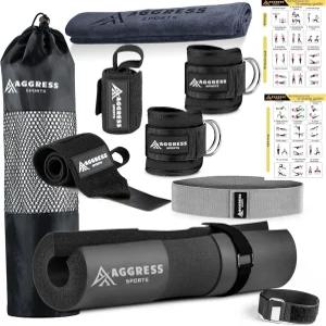 고관절 추력을 위한 프리미엄 바벨 패드 세트 - 런지용 스쿼트 벤치 프레스 2개의 짐 발목 스트랩 저항