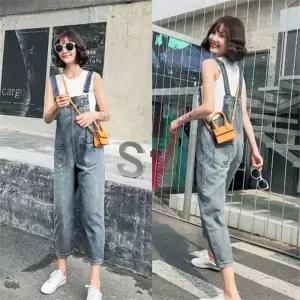 [다잇템]여자 썸머 진 캐쥬얼 서스펜더 긴바지 점프수트 (10041294A)