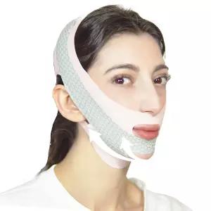 수면용 V 라인 팅 마스크 턱 스트랩 얼굴 이중 감속기 테이프 및 코골이 솔루션(핑크)