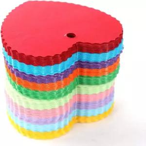 50피트 천연 황마 트위니 하트 모양 10가지 밝은 색상이 포함된 WARMBUY 150피스 컬러풀 종이 선물 태그