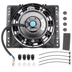 6인치 슬림 650CFM 라디에이터 냉각 팬 범용 풀 푸시 12V 80W 직접 교체 전기 팬(마운트 키트 포함)