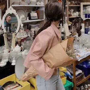 여성 빈티지 캐주얼 야구 잠바 코트 점퍼 더블 프렌치 집업 가죽 터틀넥 BE1