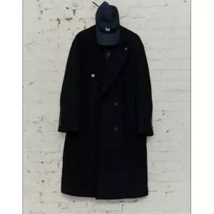 HAZZYS [HIS]블랙 더블브레스트 코트
