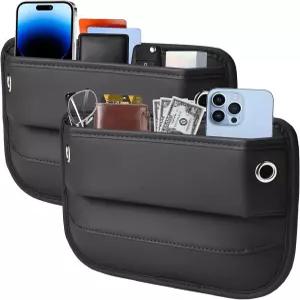 INTMOOD 2026 2팩 카시트 갭 필러 정리함 유니버설 프리미엄 가죽 앞좌석 사이드 자동차 휴대폰 선글라스