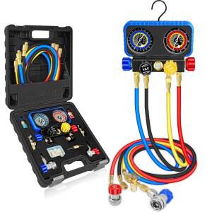 AC 매니폴드 게이지 세트 4방향 자동 R404A 자동차 냉매 R1234YF R134A