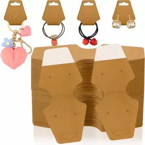 Eersida 500개 목걸이 디스플레이 카드 접착 주얼리 포장 크래프트 열쇠고리 걸이 팔찌 홀더 초커 이어링