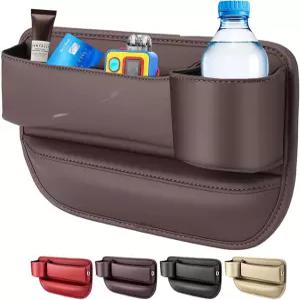 린핑 카시트 갭 필러 정리함 2024년 유니버설 뉴 시트 보관함 안경 휴대폰 키 및 카드용 카 가죽 컵 홀더