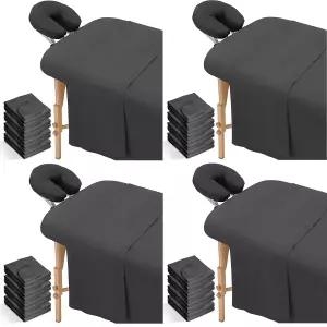 12개/4세트 마사지 시트 세트 프리미엄 페이셜 침대 커버 평평하고 맞춤형 포함 페이스 크래들 주름 방지