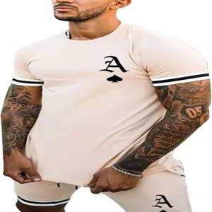 TZIISOA 남성 운동복 2피스 캐주얼 여름 스포츠 세트