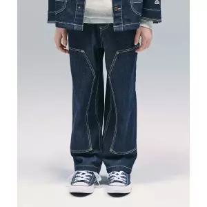 리 키즈 LEE KIDS 릴렉스드 핏 더블니 데님팬츠 인디고로우 LK2601IP22IR 704653