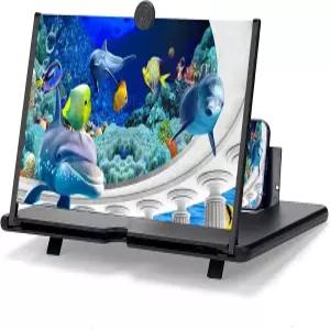 12인치 휴대폰 화면 확대기 휴대폰용 3D HD 영화용 폴더블 풀스크린 앰프 프로젝터 스탠드 모든 휴대폰과