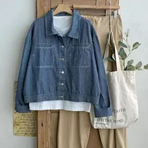 [신상오픈런]면남방 스트라이프 트러커 봄출근룩 여자 데님자켓 (28932784)