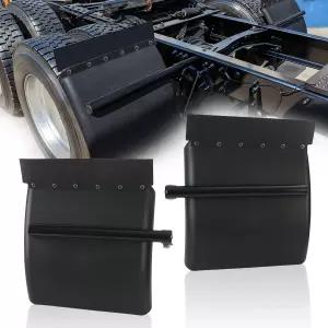 세미 트럭 24인치 x 블랙 폴리 머드 가드용 쿼터 펜더(튜브 브래킷 및 마운팅 하드웨어 키트 포함) 켄워스