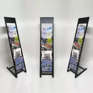 [하프클럽/셀러허브]카달로그 거치대 전단지 팜플렛 잡지 꽂이 1열 5단 BK