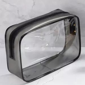 [셀러에이드]투명 파우치 대형 화장품 PVC 여행용 사각 다용도 다용도 여행용