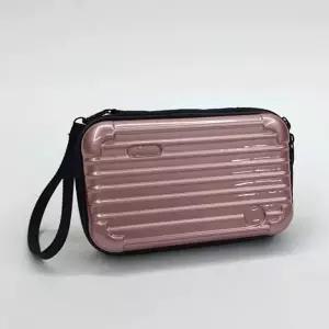 [셀러에이드]여행용 미니 하드캐리어 파우치 가방 로즈골드 여행용 미니 캐리어