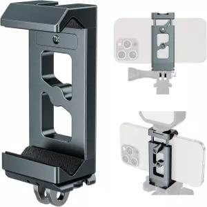 금속 휴대폰 삼각대 마운트 아르카 포트 및 액션 카메라 어댑터 조절 가능한 스마트폰 클램프 스탠드 홀더