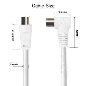 5M RF CL2 TV 동축 커넥터 위성 쿼드 직선 직각 90도 케이블 RG6