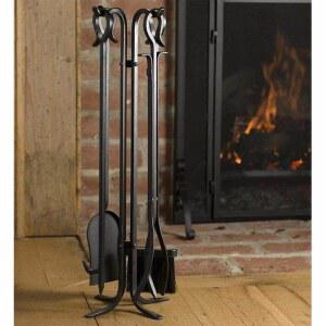 스토브 화로 청소 도구 집게 브러시 블랙 삽 세트 5종 벽난로 부집게