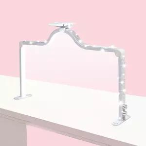 책상용 메리레인 34인치 네일 라이트 3레벨 디밍 하프 문 3360LM 램프 휴대폰 홀더로 조절 가능 눈 보호 -