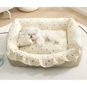 [반려] 강아지 이브너 사계절 프릴 쿠션 XL 1P 커버분리 방석