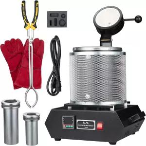 GAOMON 3KG+1KG 금 용융로 1400W 2100F LED 디스플레이 디지털 전기 제련로 PID 온도 제어 킬른 키트 은