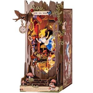 로라이프 북 누크 키트, 9.9인치 트리 할로우 북누크 3D 나무 퍼즐과 LED 동화책 책장 장식 성인 여성 남성용 선물