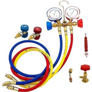 매니폴드 게이지 R134a 자동차 주입기 차량용 에어컨 커넥터 자동차에어컨 황동 측정