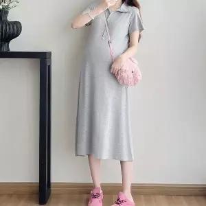 아레니아 임산부 원피스 여성 반팔 여름 캐주얼 롱 휴양지 가을 룩