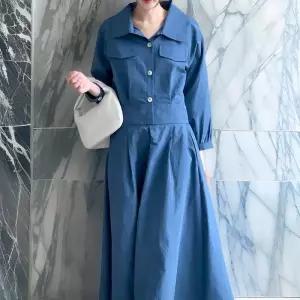 [다잇템]여자 단추 긴치마 핀턱 박시 크롭자켓 세트 (30488407A)