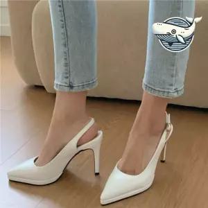 여성 슬링백 스틸레토 하이힐 커리어우먼 스타일 Ivr7+7mtb