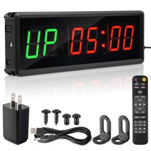 Faweskii 업그레이드된 Tabata / FBG EMOM - 피트니스 애호가를 위한 대규모 디지털 인터벌 운동 스톱워치 | 홈 헬스장 요가 복싱 차고 타임즈용 시계